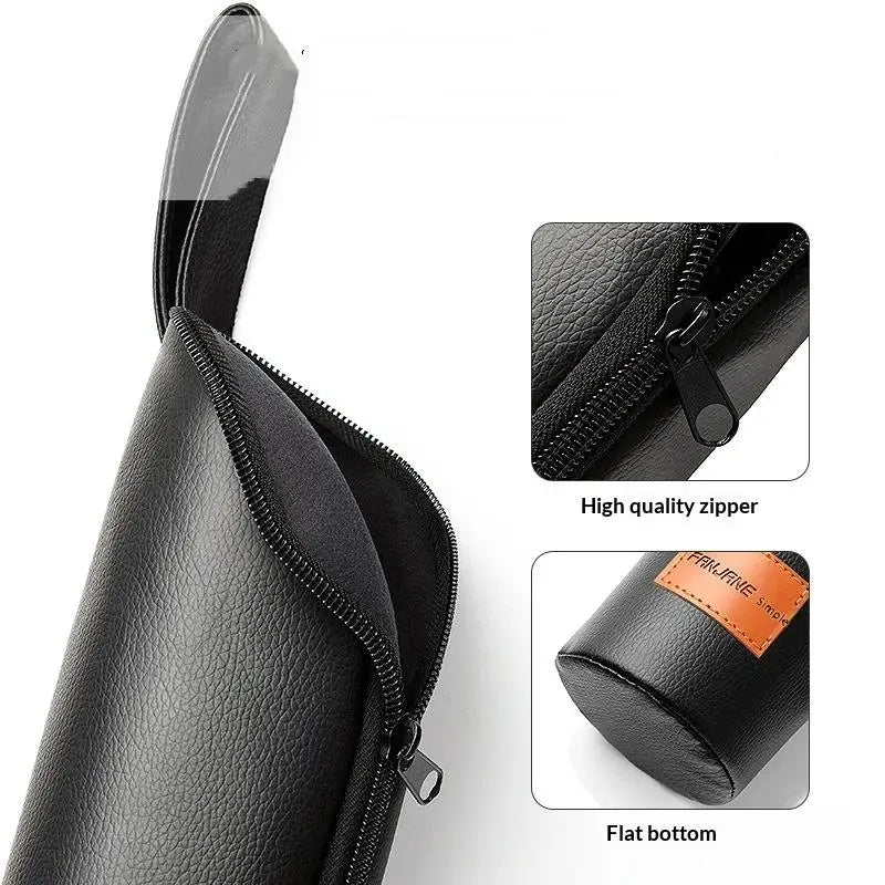 Leather Water Bottle Sleeve with Rope | Portable Cup Pouch