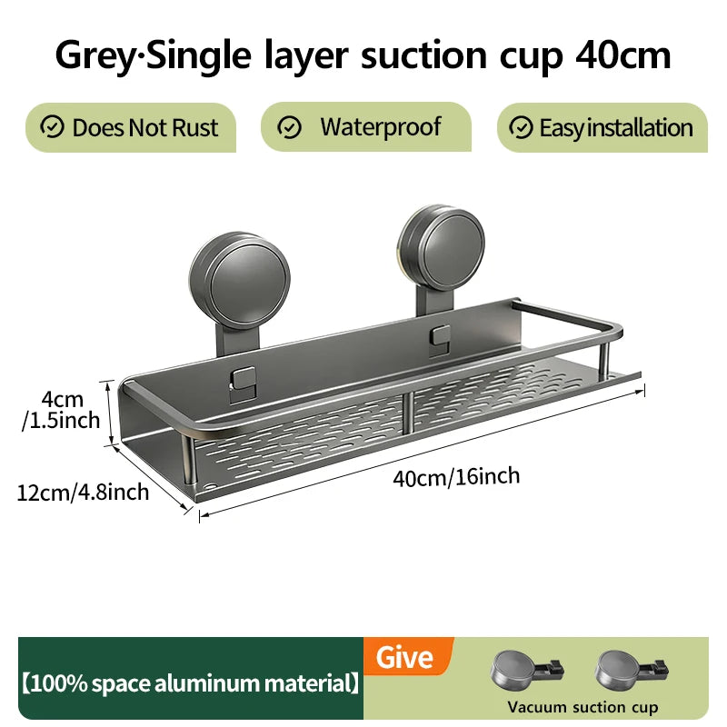 No-Drill Suction Cup Wall Rack | Kitchen & Bathroom Organizer