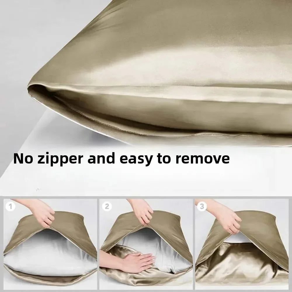 Silk Pillowcase Set of 2, Soft Breathable Mulberry Silk Pillow Cover for Hair and Skin, Luxury Zippered Pillow Case for Peaceful Pleasures Health and Wellness