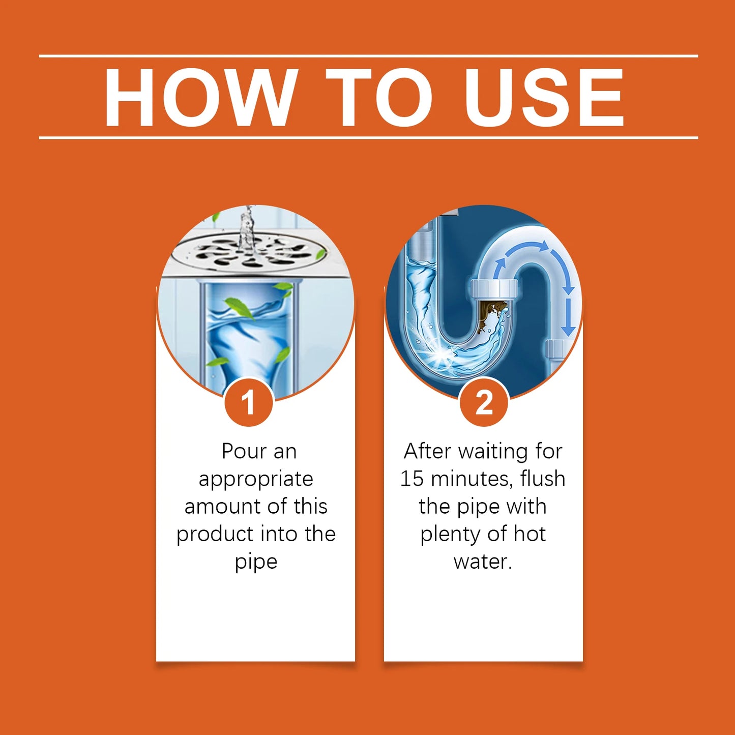 Jue-Fish 100ml Powerful Drain Unblocker | Sink, Pipe & Toilet