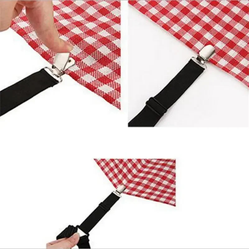 4pcs Adjustable Bed Sheet Fasteners Straps Elastic Mattress Cover Corner Holder Clip Grippers Suspender Cord Hook Loop Clasps Peaceful Pleasures Health and Wellness