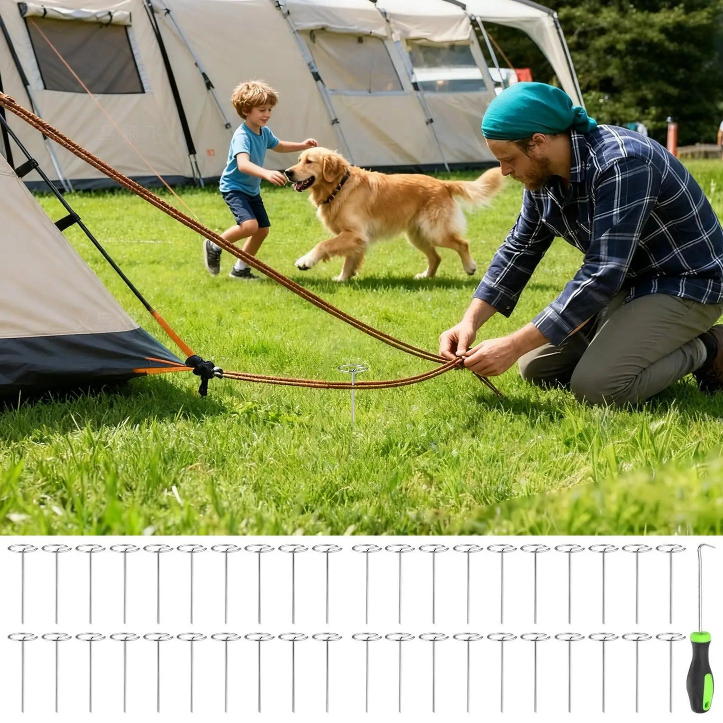 50-Piece 6" G-Shape Landscape Fabric Pins & Garden Stakes Landscape Ground Stakes Peaceful Pleasures Health and Wellness