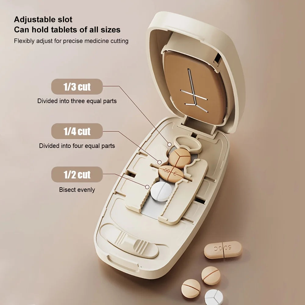 Pill Cutter Splitter – 1/2, 1/3 & 1/4 for Small Tablets