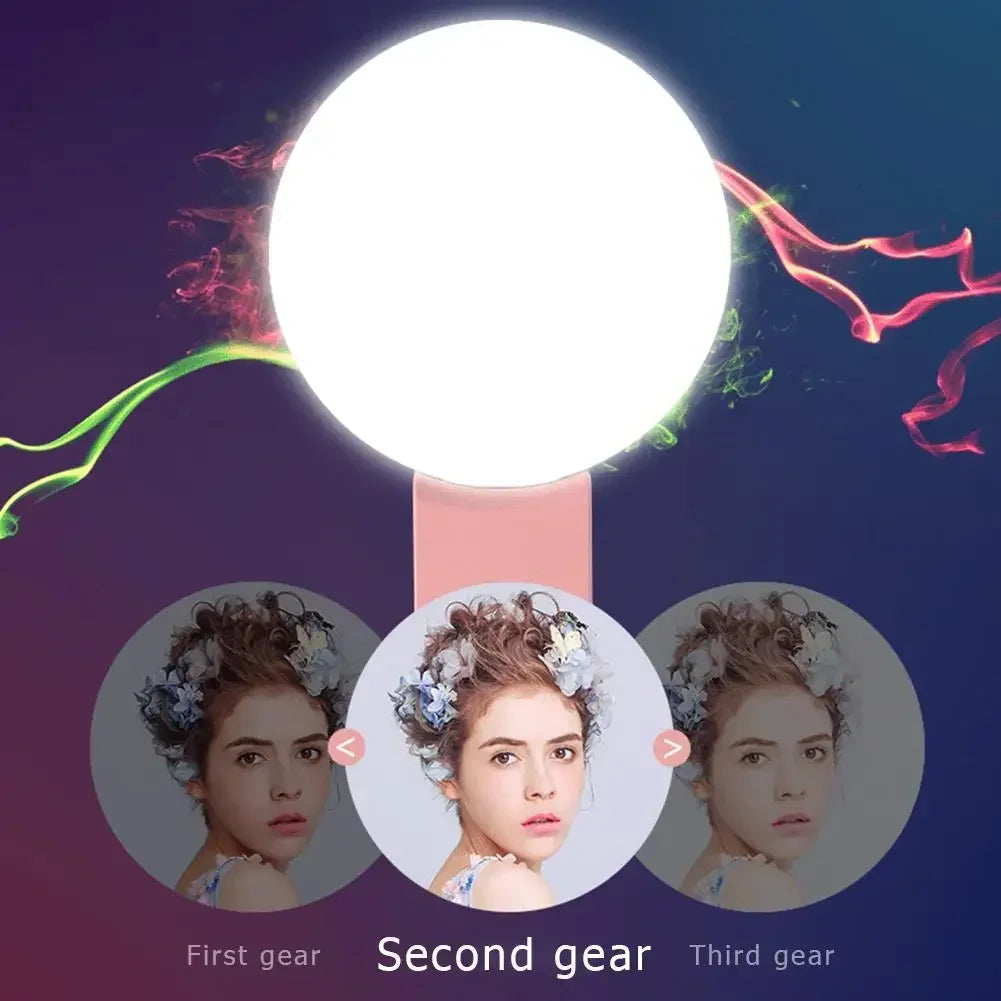 Mini LED Selfie Ring Light Clip-On Fill Light for Phone