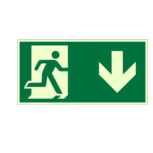 1 Luminous Exit Sign Sticker Emergency Evacuation Safety Wall Peaceful Pleasures Health and Wellness 1PC