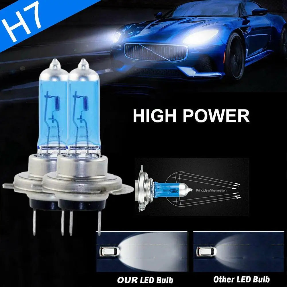2pcs Lamp Light Effect Hid 12v Bulb Car Lamps H7 LED 100W 6000K Xenon Hid Super White Effect Look Headlight Lamp Light Peaceful Pleasures Health and Wellness