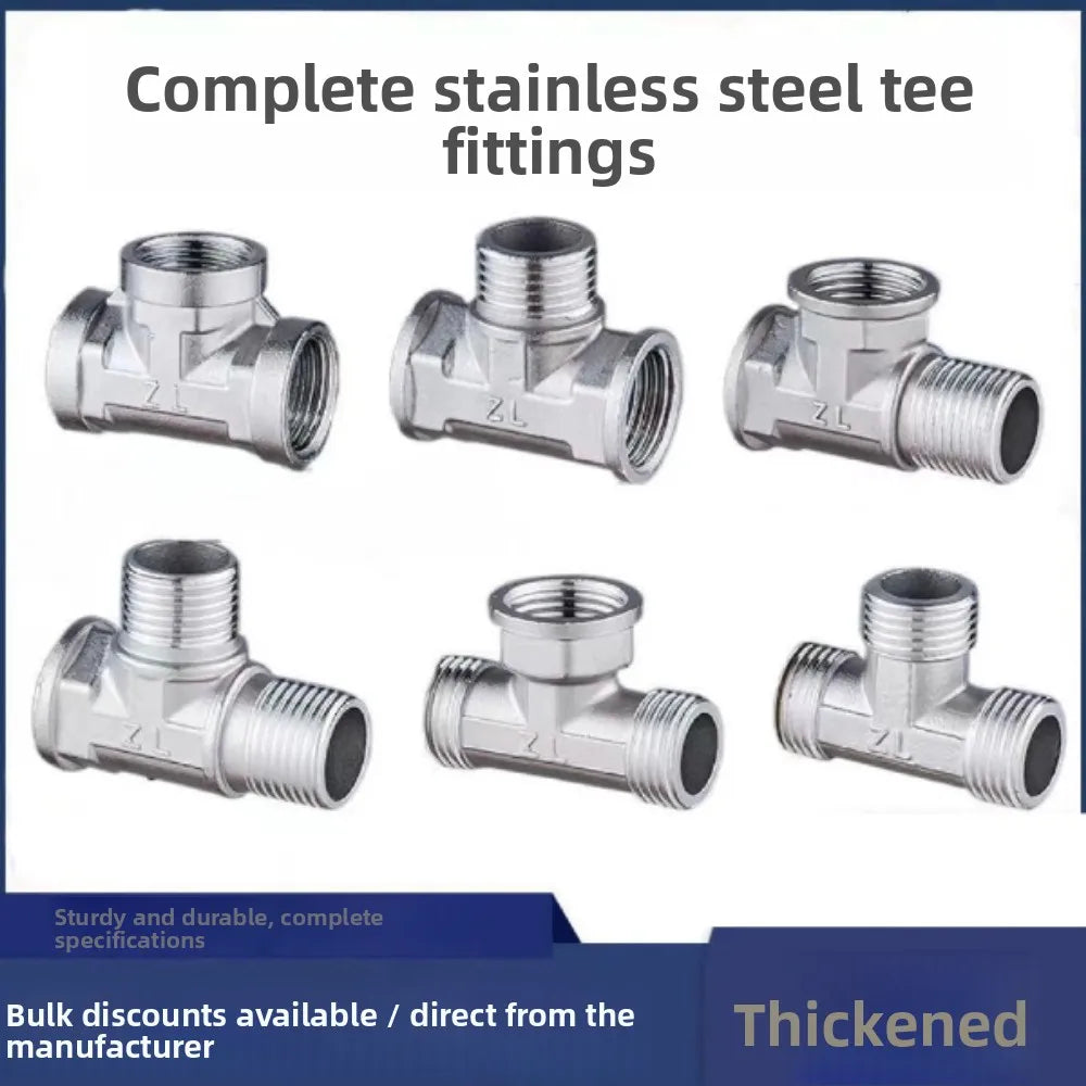 G1/2 Stainless Steel 3-Way T-Adapter Shower Water Splitter Valve