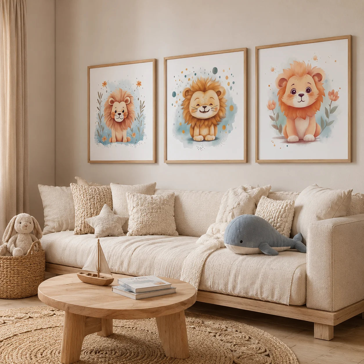 Nordic Lion Canvas Wall Art for Nursery & Kids Room | TAAWAA Canvas Wall Art Peaceful Pleasures Health and Wellness