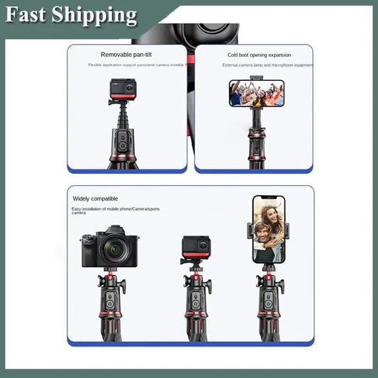 -MEOF Selfie Stick Phone Tripod Stand, Extendable Flexible Octopus Tripod For Smartphone And Camera With Wireless Remote Durable Peaceful Pleasures Health and Wellness NONE