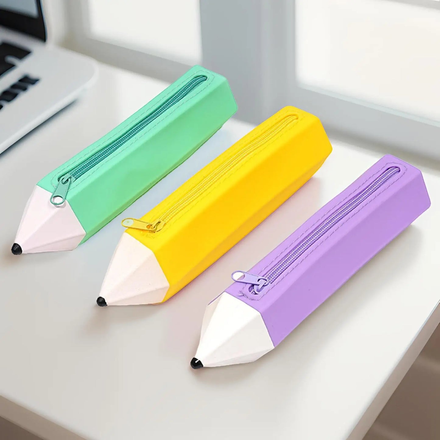 Bview Art Cartoon Soft Silicone Pencil Shaped Case Novelty Holder