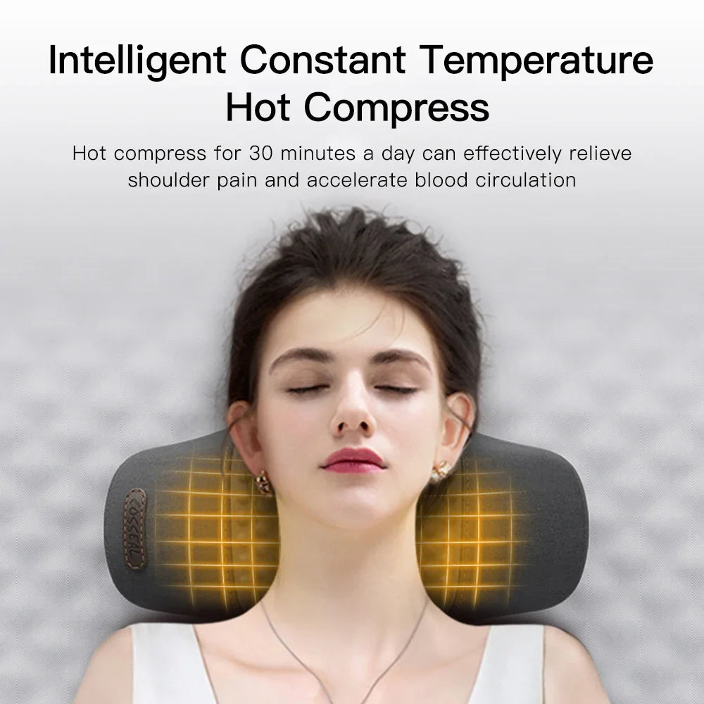 Electric Neck Massager Pillow Cervical Stretcher Heating Vibration Massage Back Traction Orthopedic Sleeping Pillows Support Peaceful Pleasures Health and Wellness