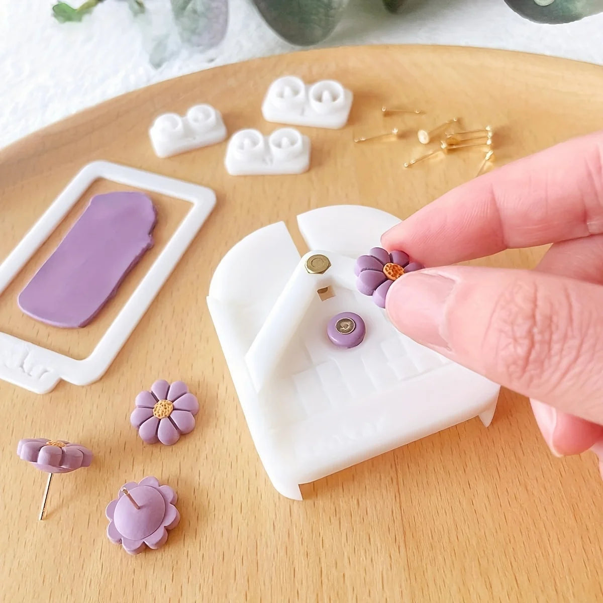 Stud Post Embedding Tool for Polymer Clay Earrings – Earring Post Embedder | Essential Polymer Clay Jewelry Tools Peaceful Pleasures Health and Wellness