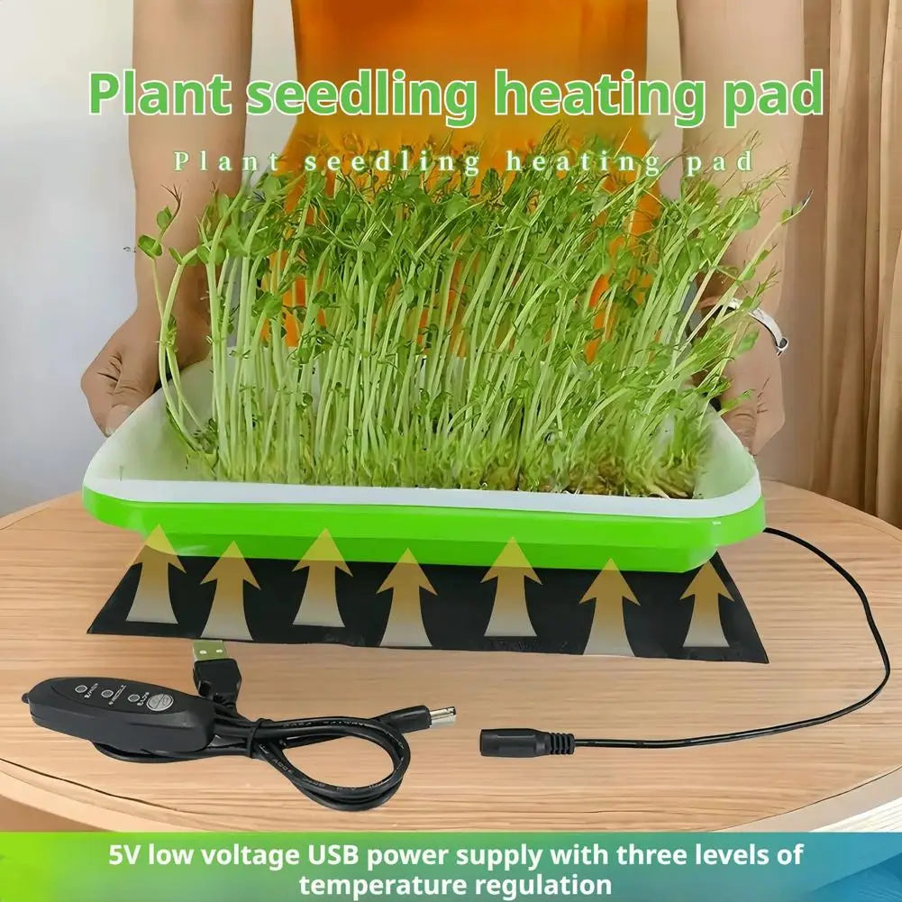 USB Plant Seedling Heat Mat – 8.5W Warming Pad for Indoor Plants & Reptiles Peaceful Pleasures Health and Wellness