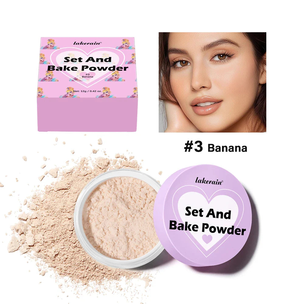 Bake Setting Powder & Puff Set | 5 Shades, Matte Finish