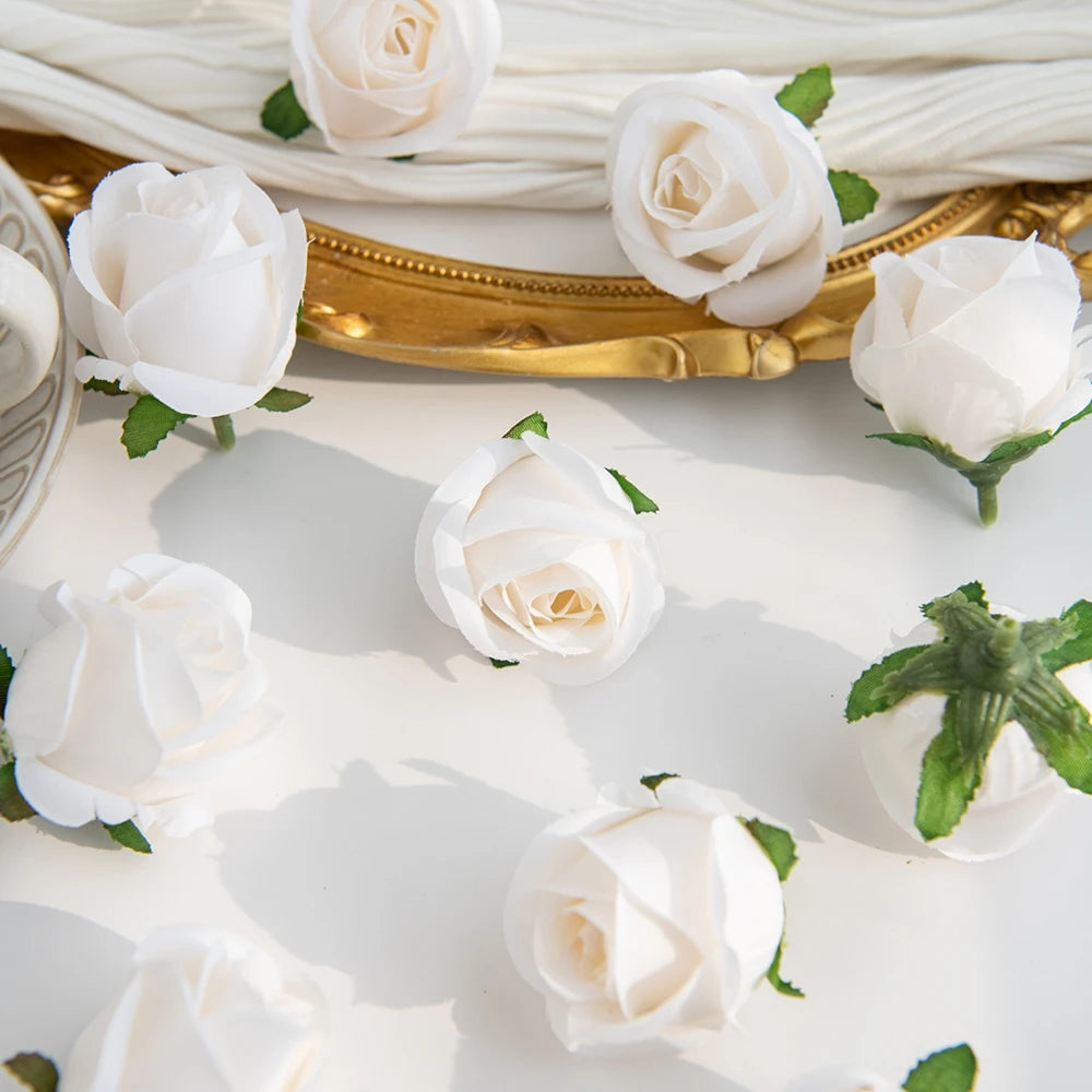 Silk Artificial Rose Heads for Wedding, Crafts & Home Decor