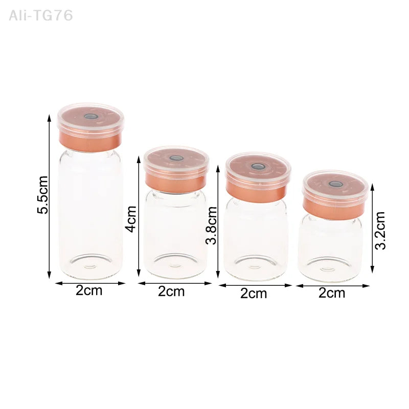 10-Pack Glass Vials Flip-Off Caps & Rubber Stoppers | 3–10ml