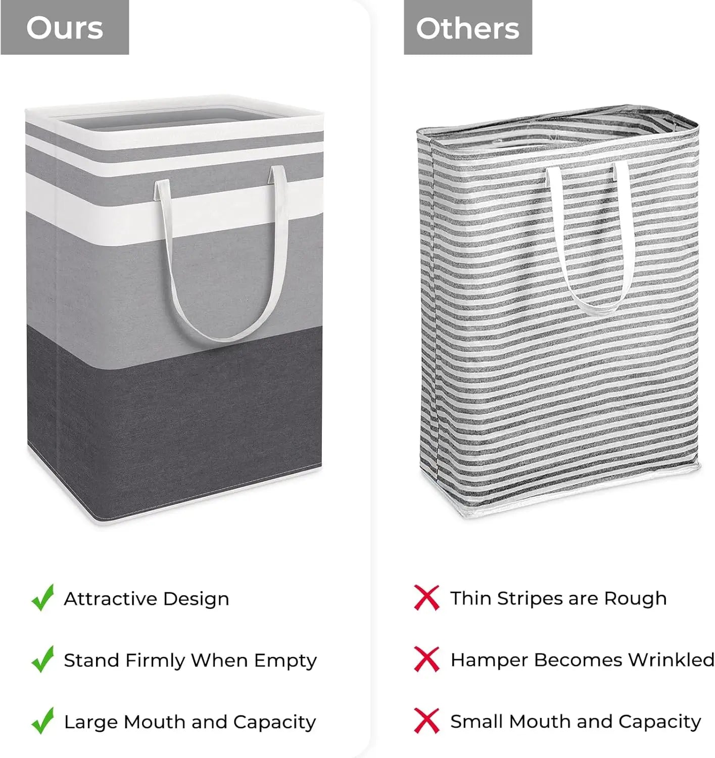 Large Collapsible Laundry Basket – Waterproof Freestanding Hamper, 75L (Set of 2) Peaceful Pleasures Health and Wellness