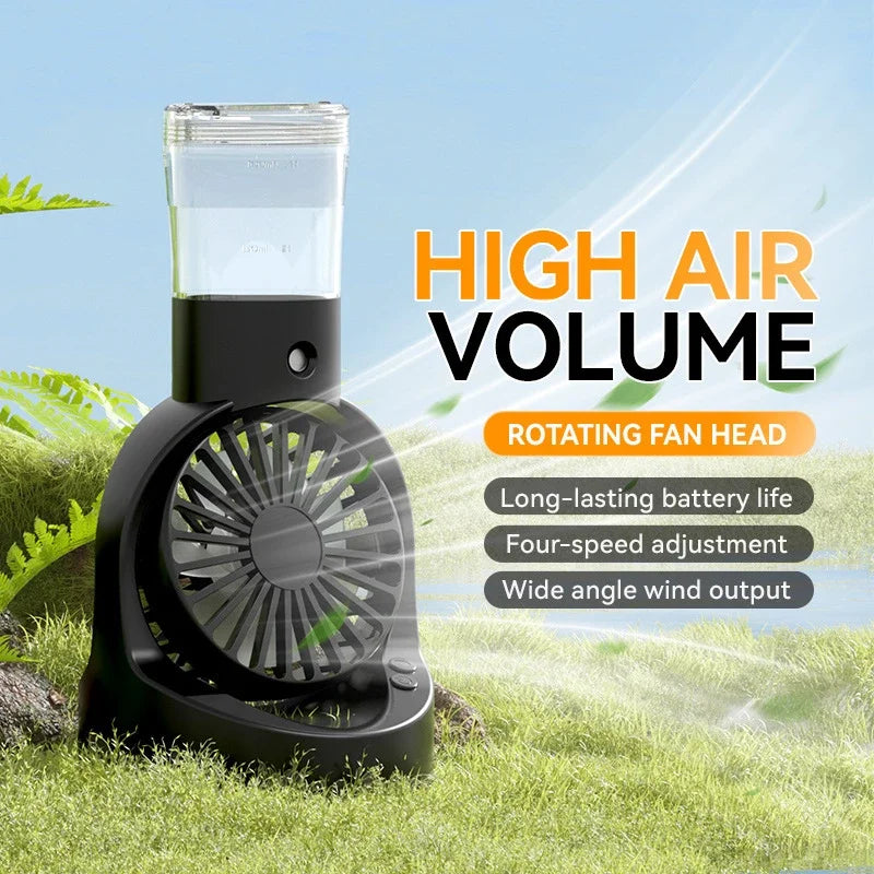 Portable Mist Spray Mini Fan Handheld Fan Ultra-Long Battery Life Hydrating Cooling Temperature-Reducing Desktop Fan Peaceful Pleasures Health and Wellness
