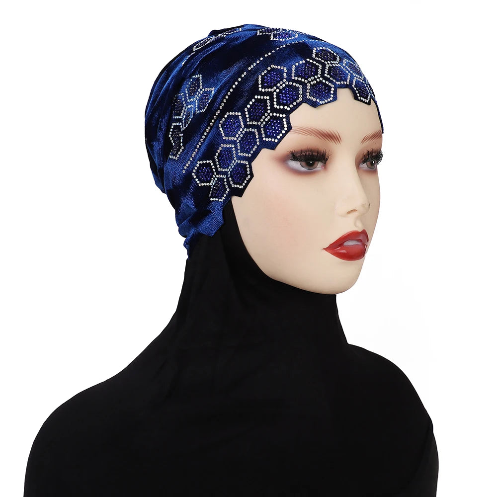 Rhinestone Headband Hijab Instant Turban Scarf | 12 Colors
