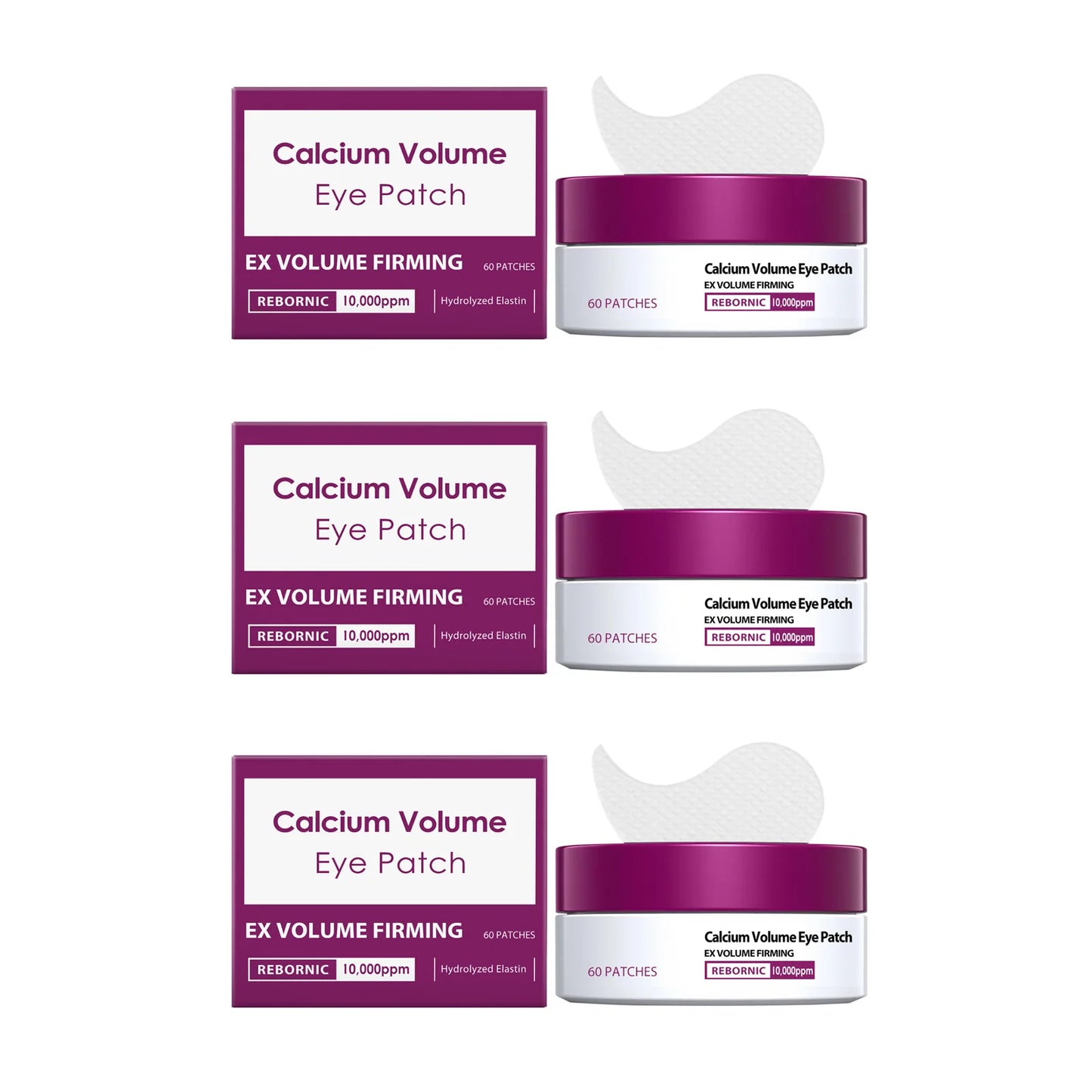Calcium Collagen Eye Patches – Anti-Puffiness & Firming (60pk)