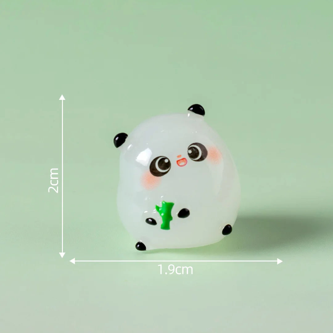 1Pcs Panda Resin Figurine Animal Model DIY Home Decor Miniature Fairy Garden Decoration Accessories Modern Desk Decoration Peaceful Pleasures Health and Wellness 3(glow)