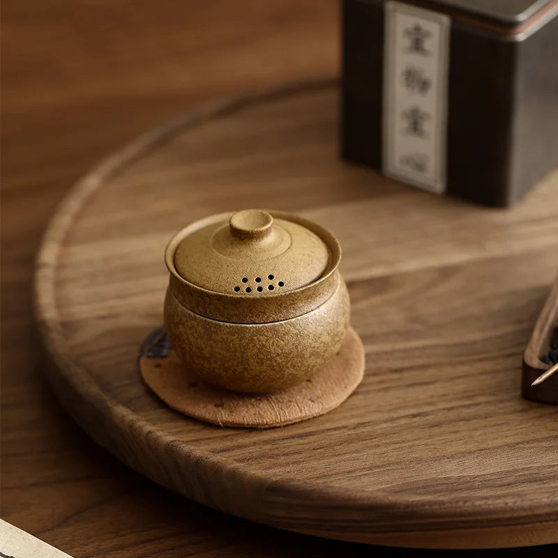 Portable Ceramic Kung Fu Travel Tea Set – 1L Teapot & Cup