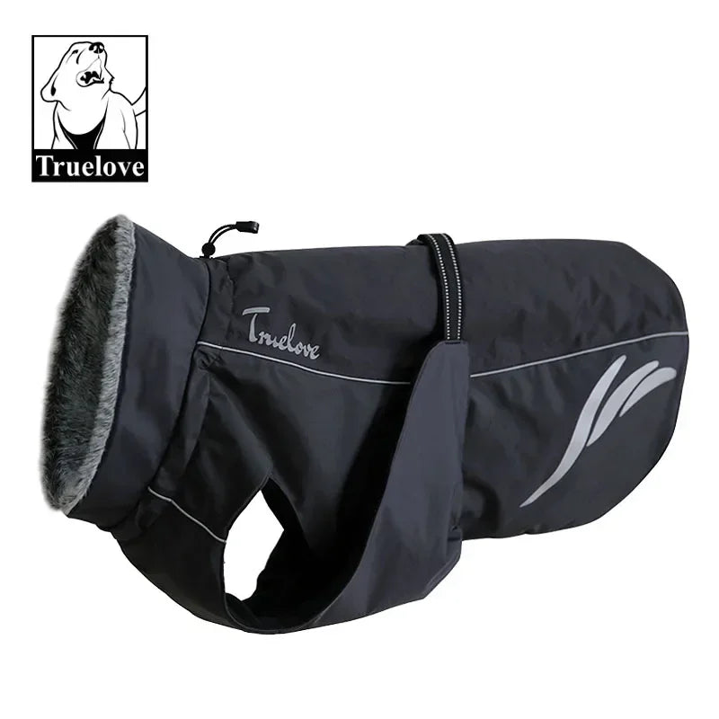 Truelove Waterproof Dog Winter Coat Vest Outdoor Reflective Walking Warm Pet Jacket Clothes for Large Small Dogs TLG2371 Peaceful Pleasures Health and Wellness black 40cm-15.7in-Length