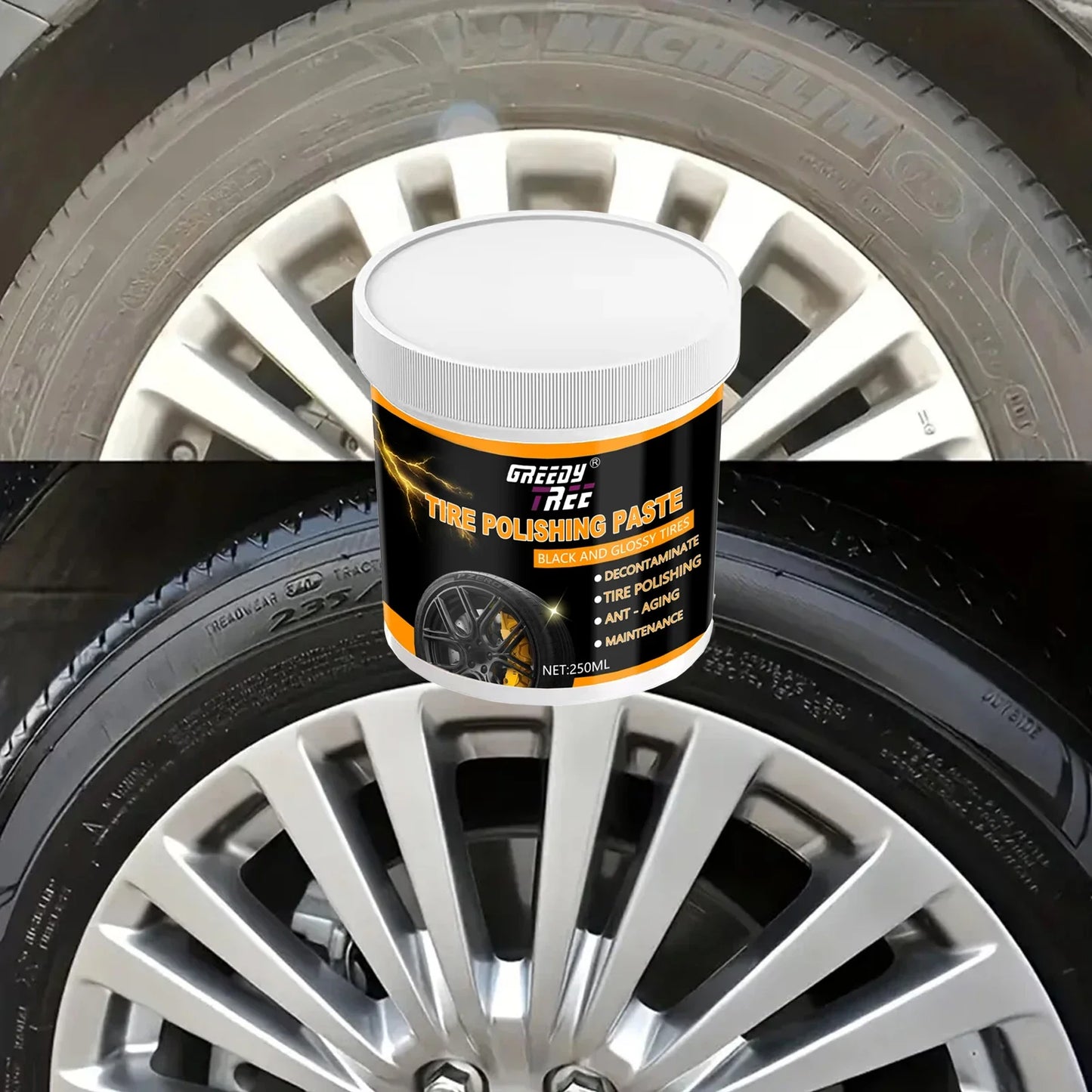 Tire Wax Brightening Paste – Dark Color & Anti-Cracking Guard