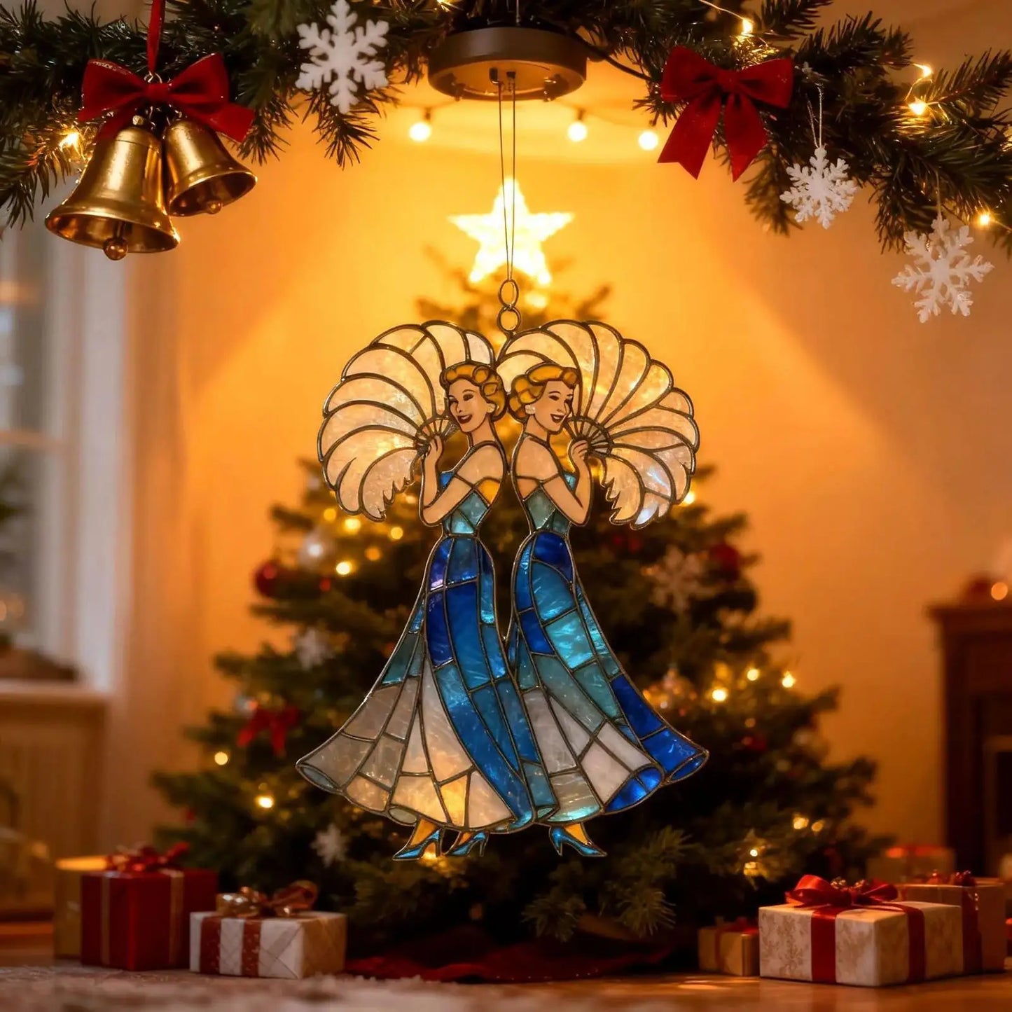 Sisterhood Ornament For Women Acrylic 2D Friendship Holiday Supplies Christmas Tree Decor For Fall Thanksgiving Holiday Party Peaceful Pleasures Health and Wellness
