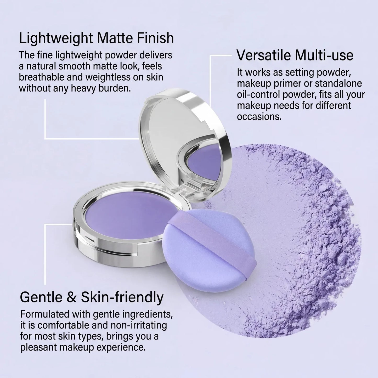 Lavender Matte Setting Powder – Oil Control & Brightening 10g