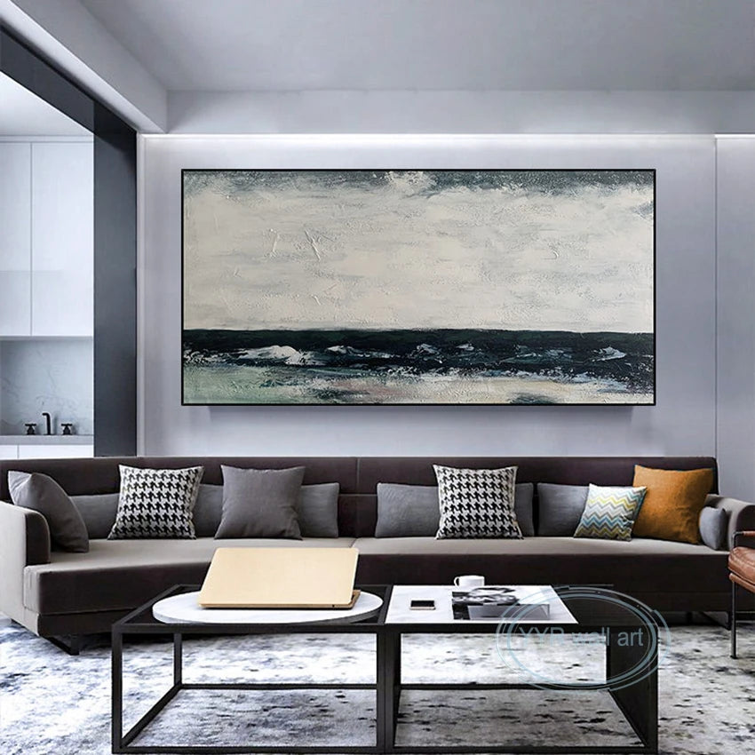 Nordic Abstract Hand-Painted Canvas Wall Art | Frameless Oil Canvas Wall Painting Peaceful Pleasures Health and Wellness