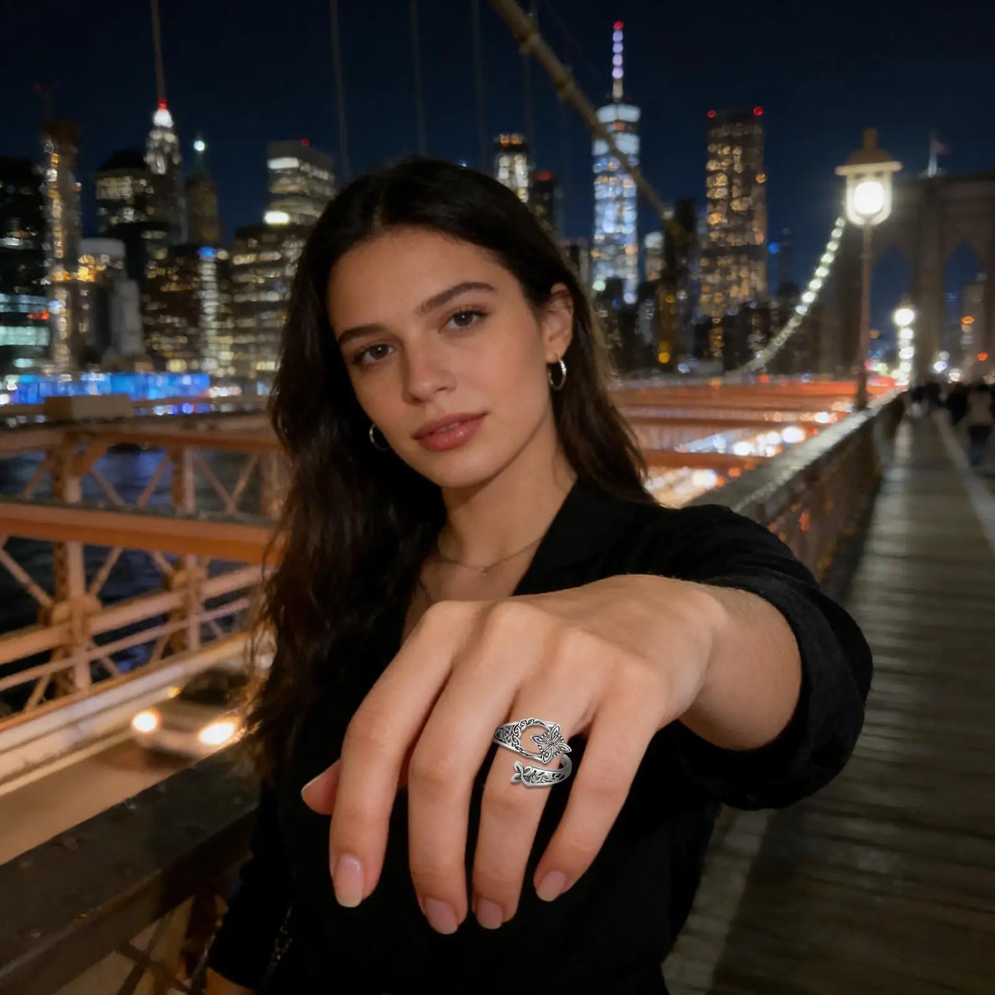 Witches Knot Ring Bohemian Gothic Adjustable Ring Open Statement Knot Jewelry for Women Daily Wedding Travel Commuting Peaceful Pleasures Health and Wellness