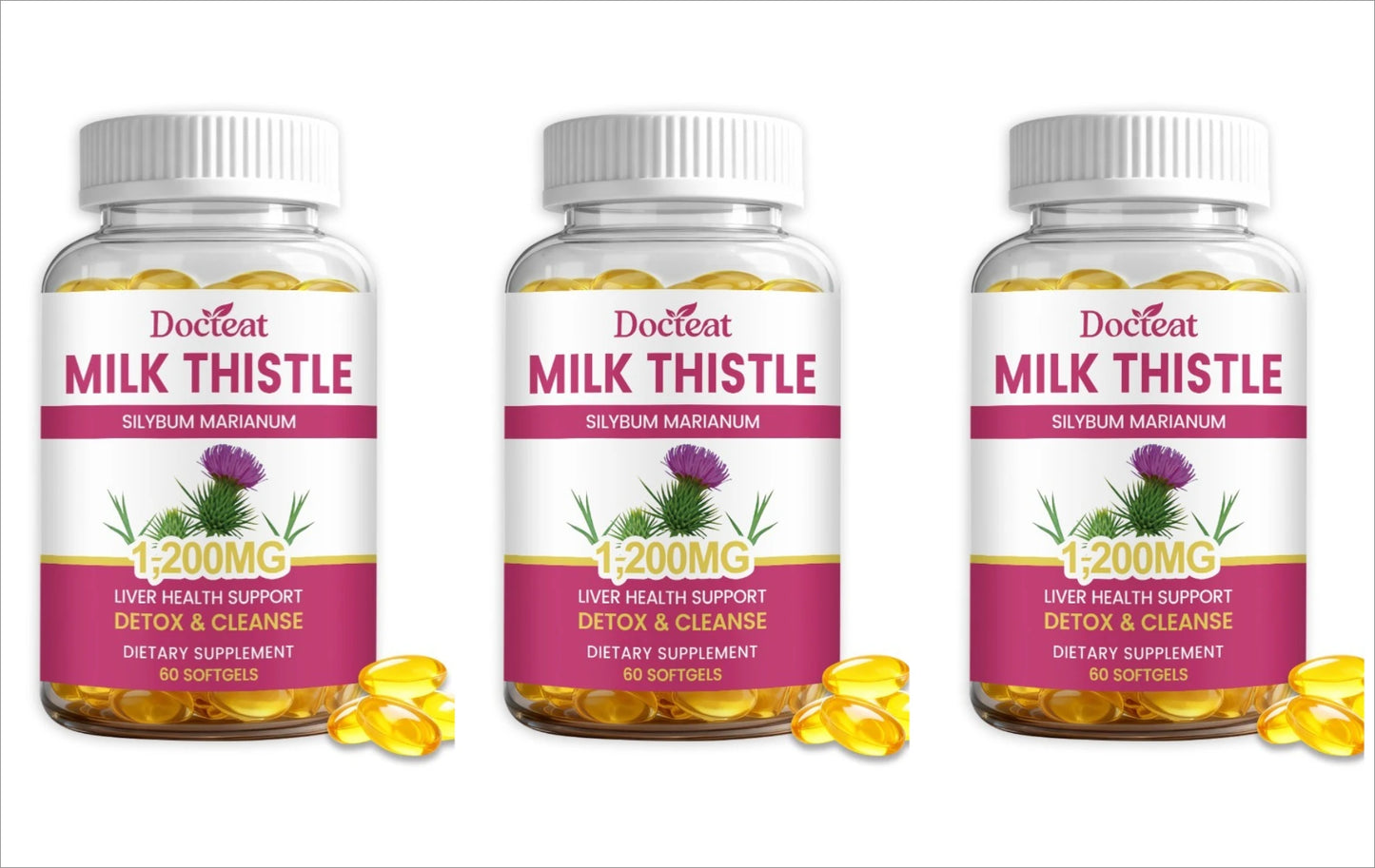 Milk Thistle Dandelion Softgels 1200mg 60CT | Non-GMO Wellness