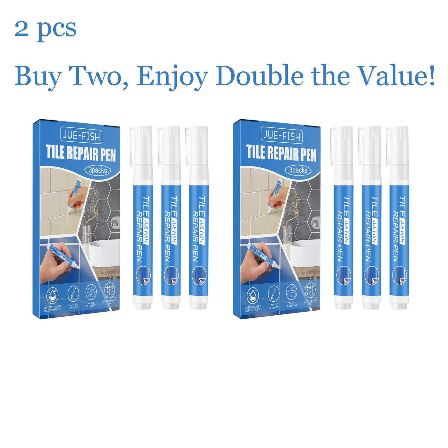 3-Pack Tile Grout Repair Pen – Waterproof & Quick Dry