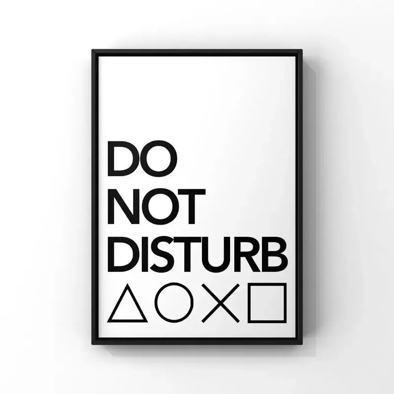 Black & White Gaming Canvas Wall Art – Unframed Gamer Poster