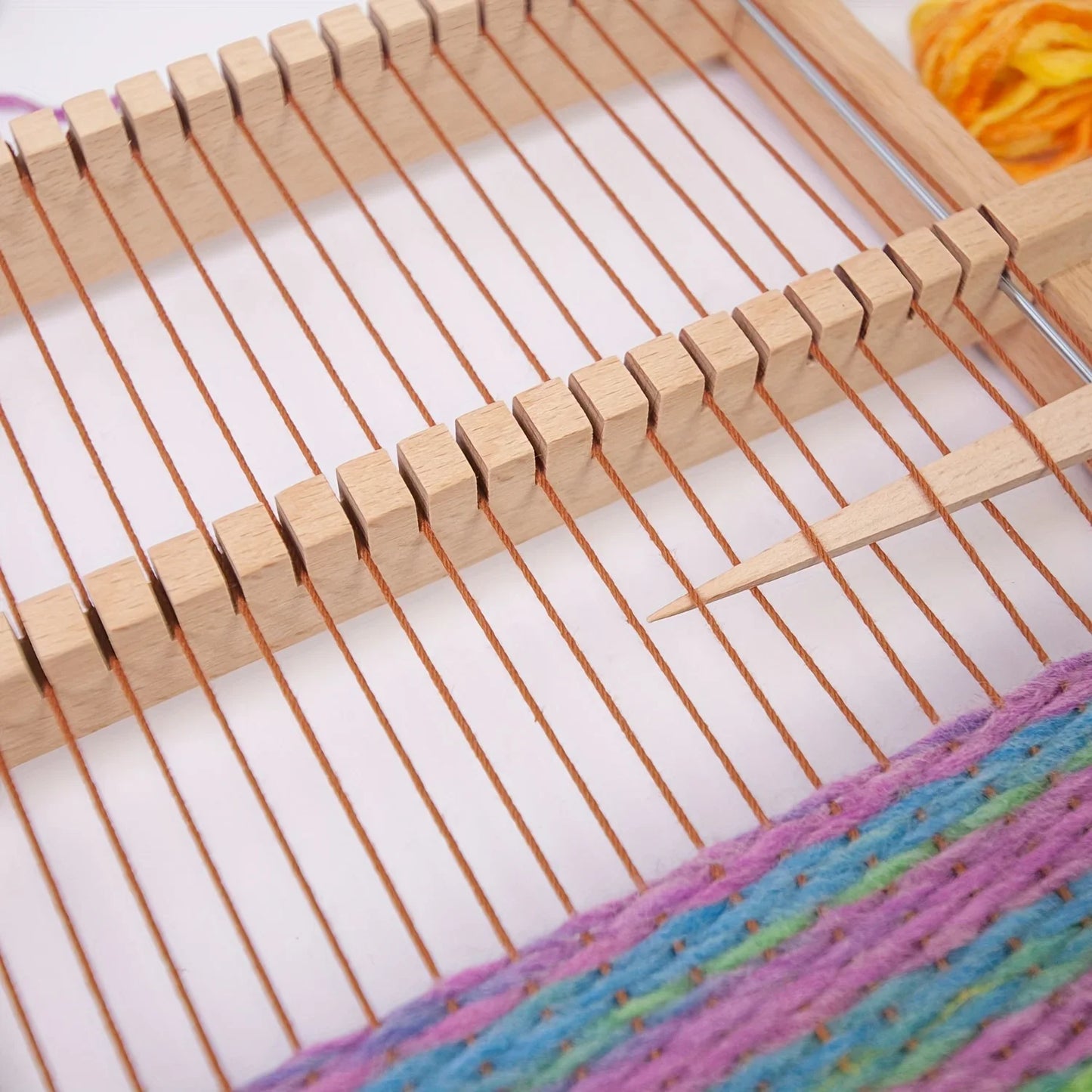 14-Piece Wooden Weaving Loom Kit 9×11in | Kids & Beginners Weaving Loom Kit Peaceful Pleasures Health and Wellness