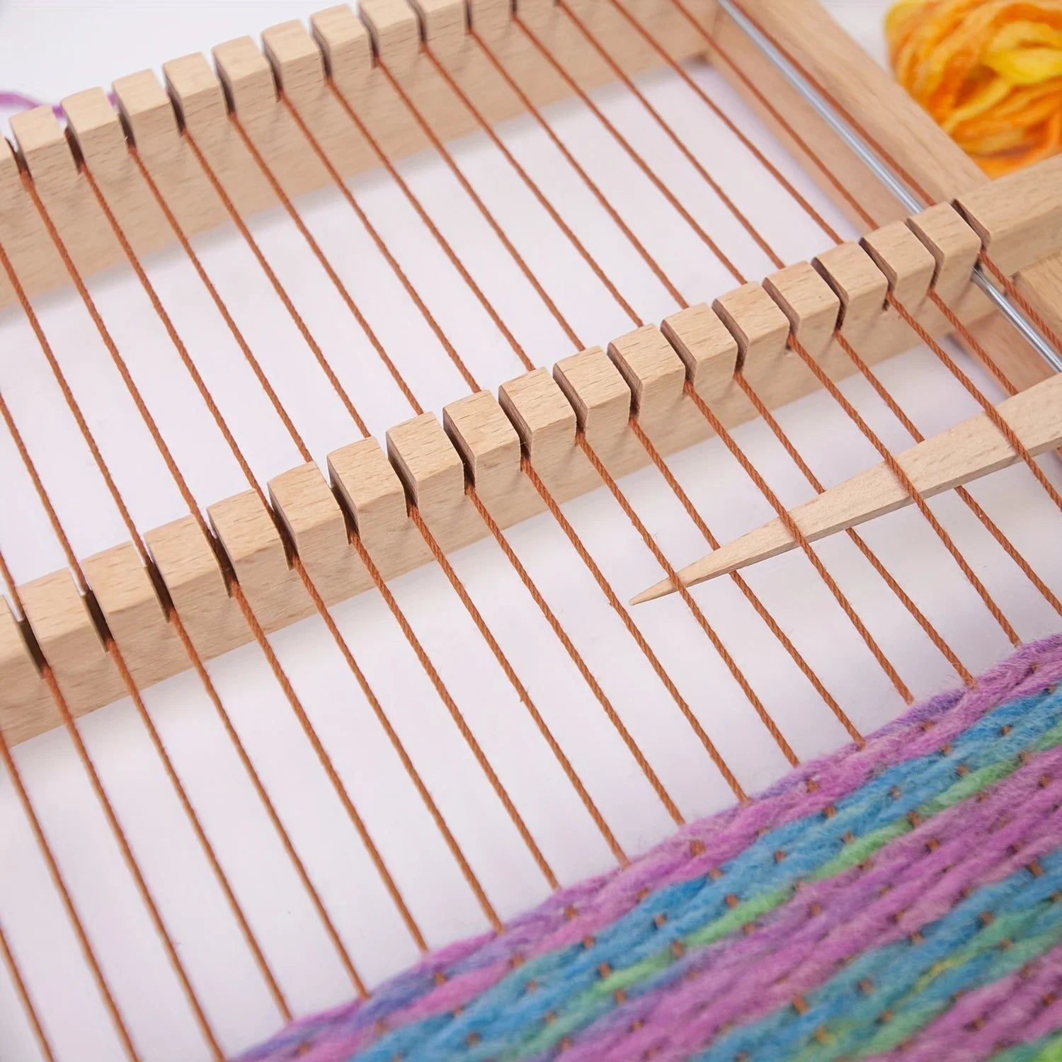 14-Piece Wooden Weaving Loom Kit 9×11in | Kids & Beginners Weaving Loom Kit Peaceful Pleasures Health and Wellness