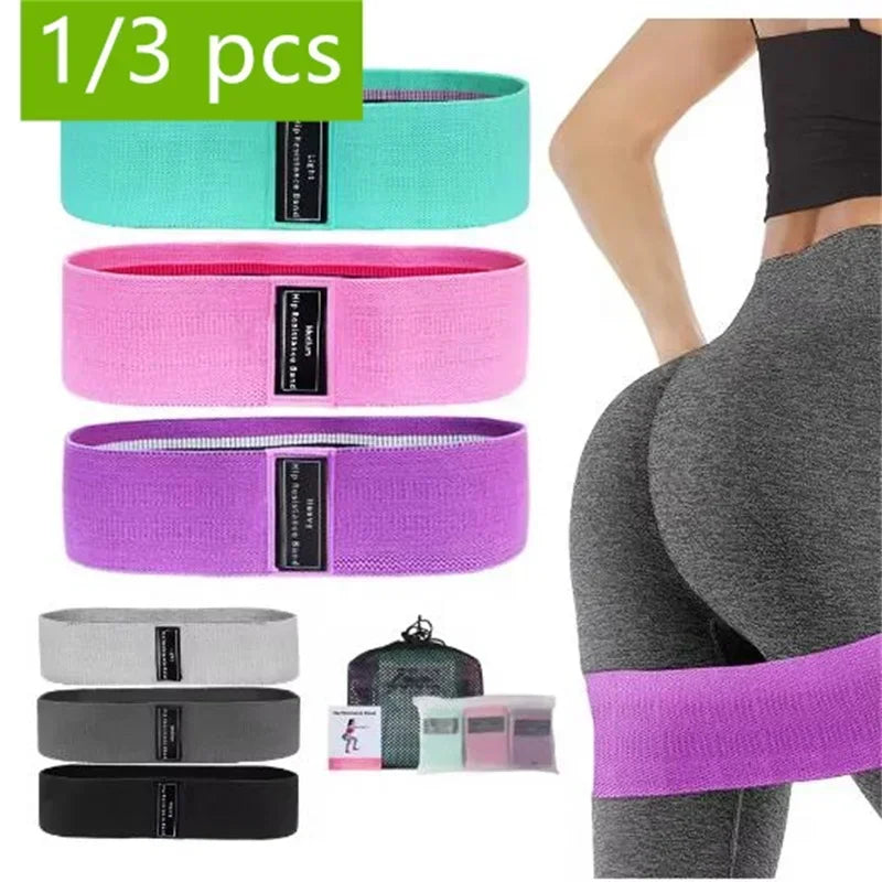 Fabric Resistance Hip Booty Bands Glute Thigh Elastic Workout Squat Circle Stretch Fitness Strips Loops Yoga Gym Equipment 3Pcs Peaceful Pleasures Health and Wellness