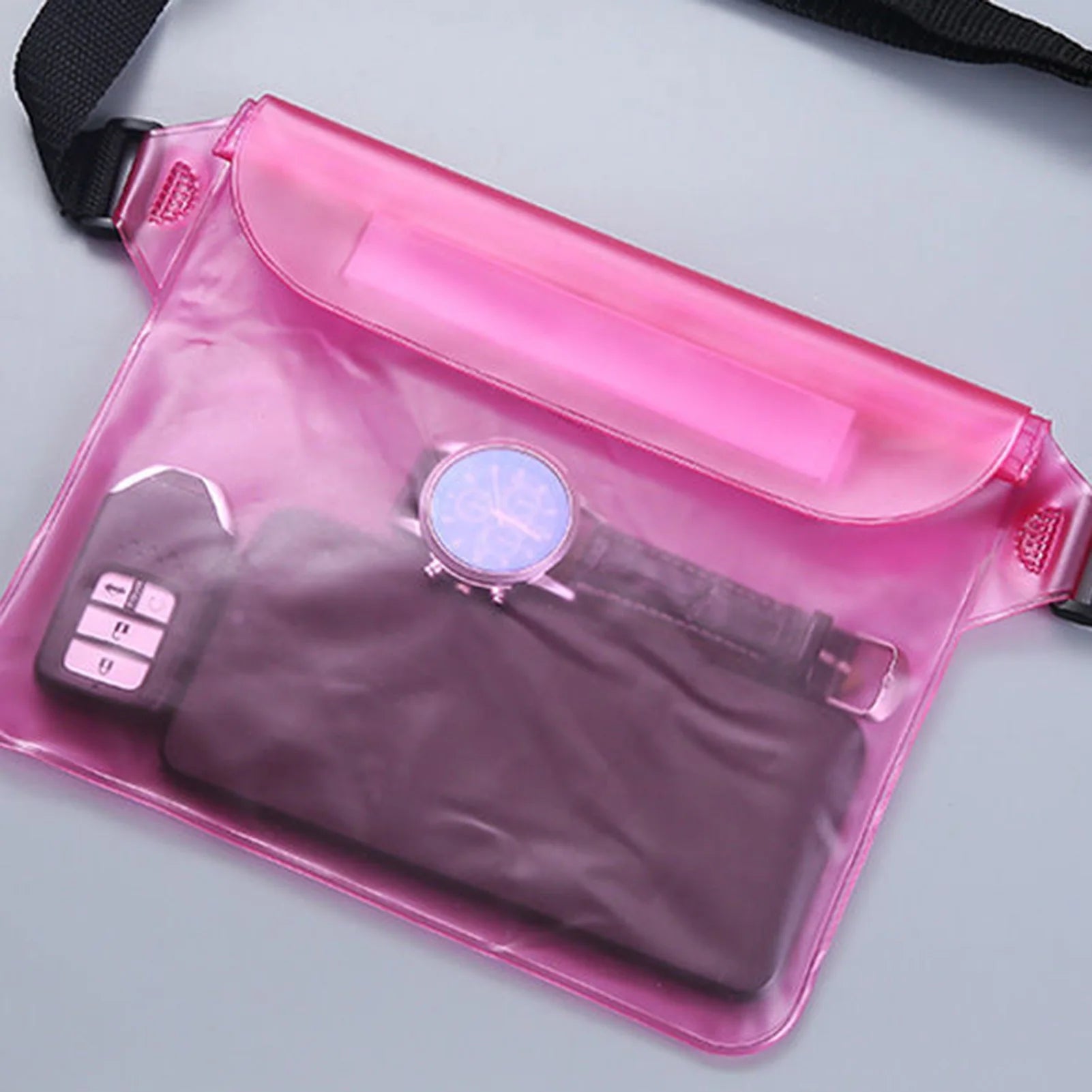 Sports Fanny Pack Crossbody Bag PVC Waterproof Multifunctional Fanny Pack for Camping Hiking Travel Use Peaceful Pleasures Health and Wellness