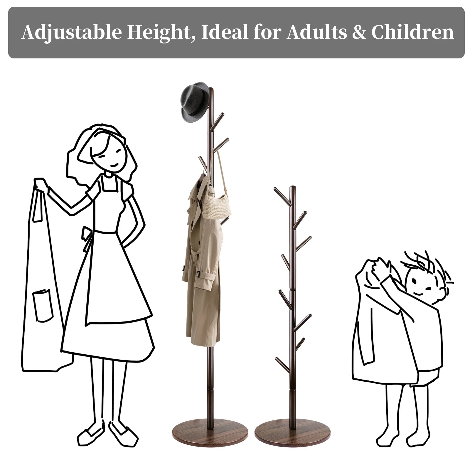 Clothes Hats Rack Floor To Floor Bedroom Coat Hook Bedroom Vertical Tree Branch Shape Holder Hat Scarf Handbag Storage Hanger Peaceful Pleasures Health and Wellness