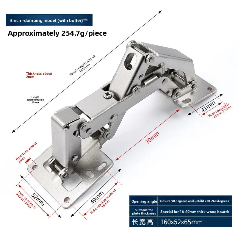 Soft-Close Full Overlay Cabinet Hinge | Straight Arm Damper