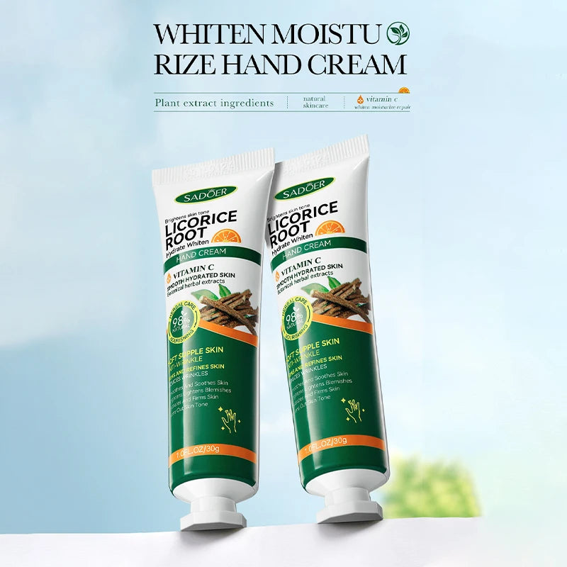 Licorice Hand Cream Moisturizing Brightening Smoothing Hand Skin Preventing Dryness Cracking Nourishing Autumn Winter Hand Cream Peaceful Pleasures Health and Wellness