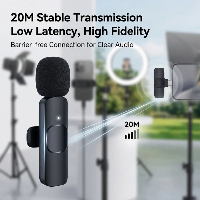 Wireless Lavalier Mic for Type-C Android – Vlogging & Live