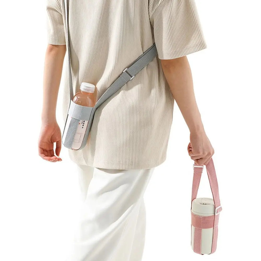 Useful Anti-Hot Cup Sleeve with Adjustable Shoulder Strap Simple Versatile Beverage Bag Reusable Mug Holder beer cover Peaceful Pleasures Health and Wellness