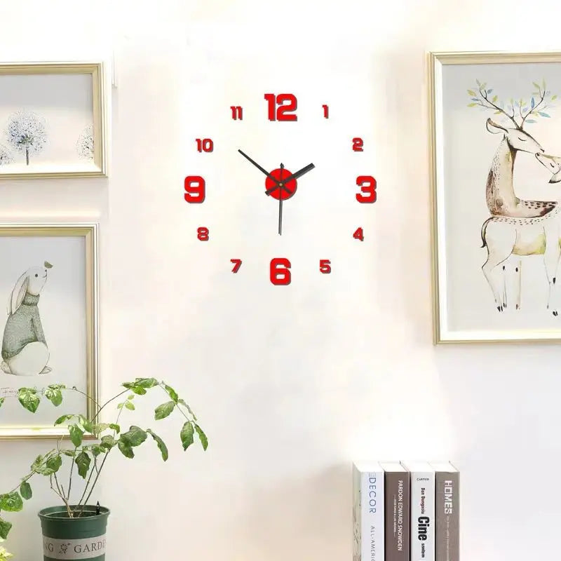 Creative Frameless DIY Wall Clock Wall Decal Home Silent Clock Living Room Office Wall Decoration Peaceful Pleasures Health and Wellness