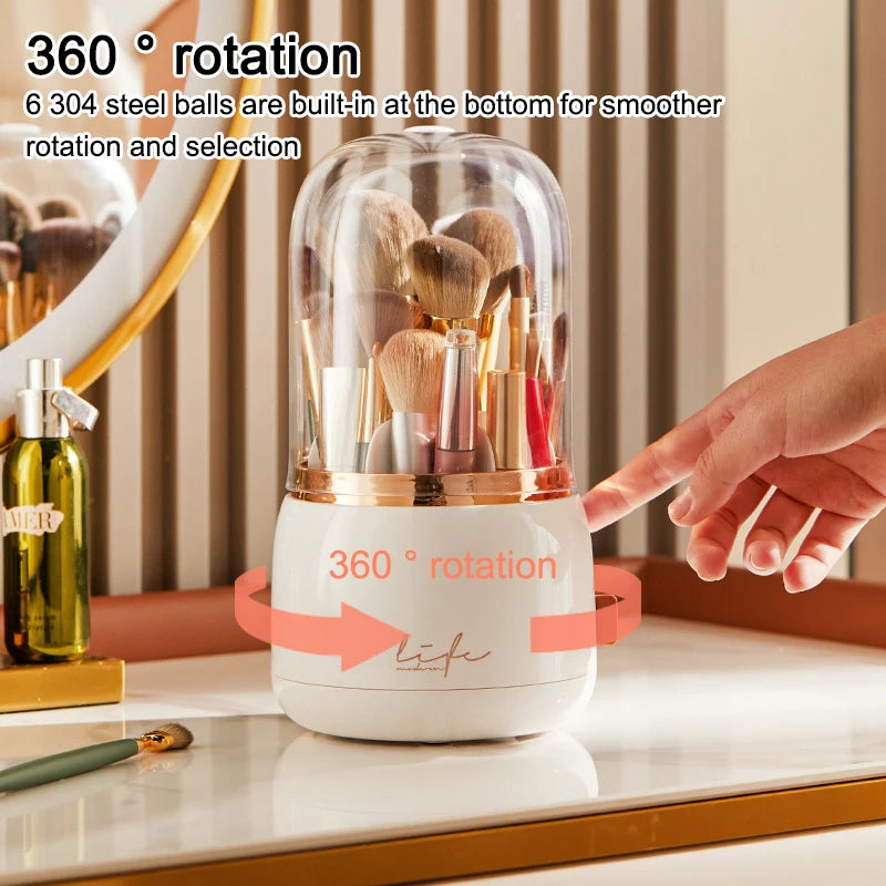 Light Luxury Style Makeup Brush Storage Bucket Dust-Proof Cosmetics Storage Box for Lipstick Eyebrow Pencil Jewelry Display Peaceful Pleasures Health and Wellness