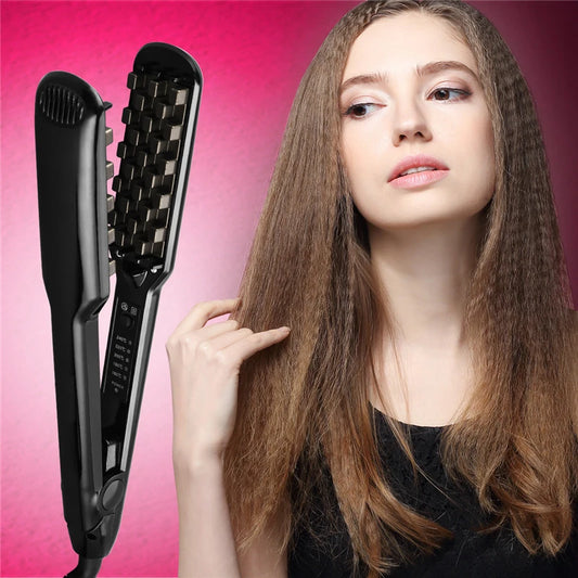 Multifunctional Professional Fluffy Iron Hair Straightener Ceramic Styling Crimping Perm Pliers Volumizing Hair Straightener Peaceful Pleasures Health and Wellness