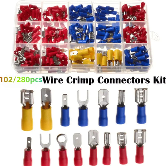 Assorted Crimp Terminal Wire Connector Kit – Spade & Butt
