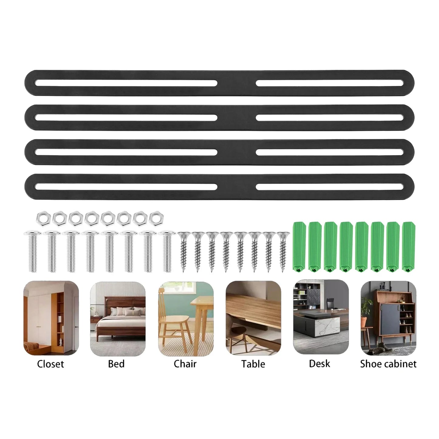 Black Stainless Steel Slotted Corner Braces – Heavy Duty 4-Pack