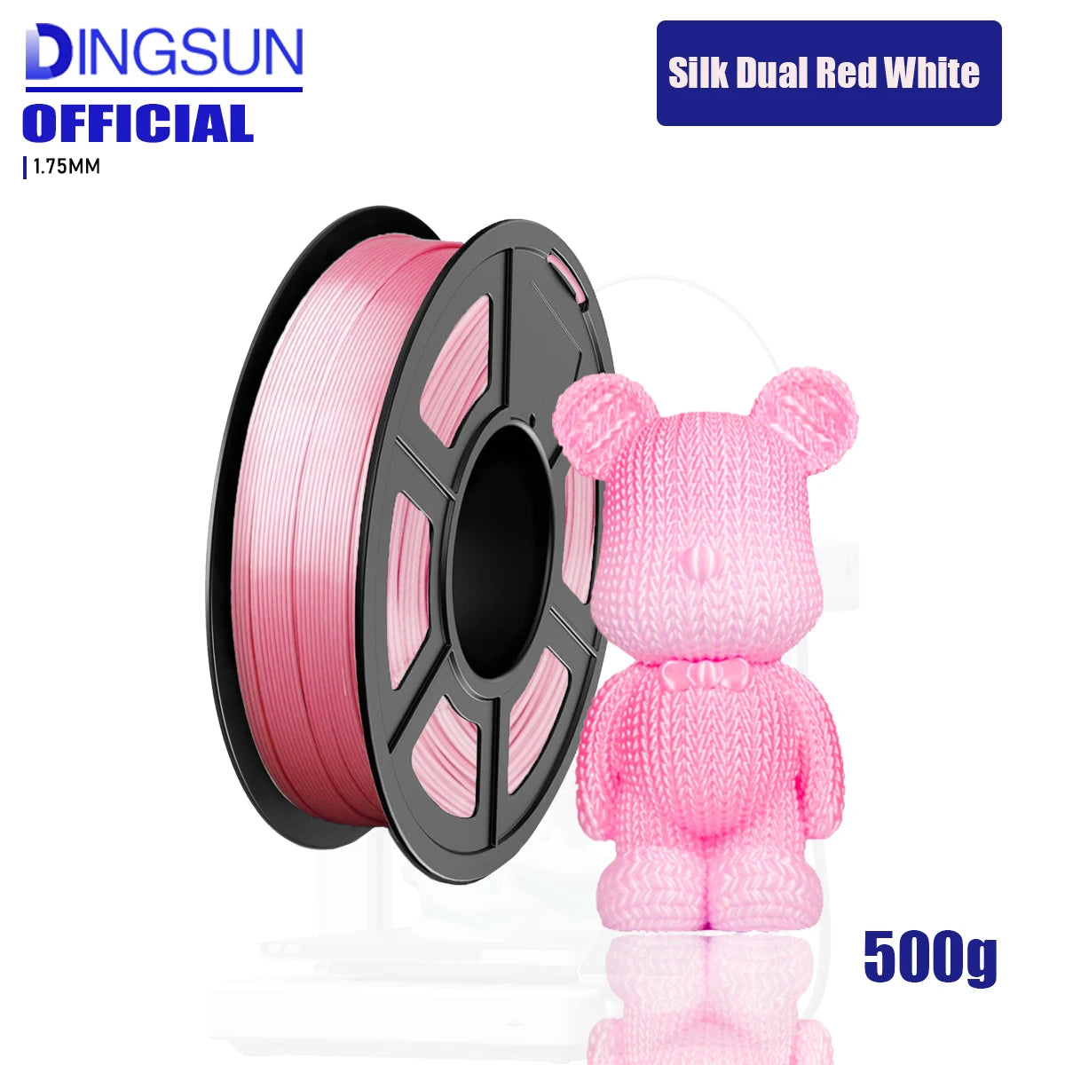 Silk Gradient PLA+ Filament 1.75mm Blue White | DINGSUN 3D
